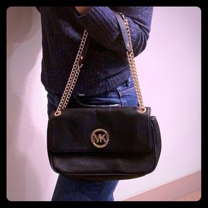 Michael Kors black leather crossbody